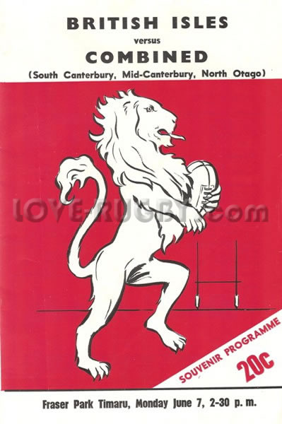 1971 S-Mid Canterbury-North Otago v British Isles  Rugby Programme